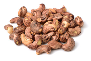 cashew nuts on white background 