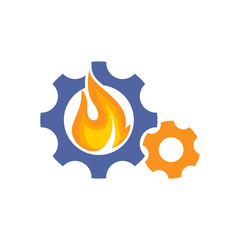 Illustration icon with the concept of burning process management