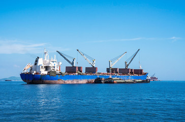 Logistics and transportation ,International Container Cargo ship in the sea, import export business...