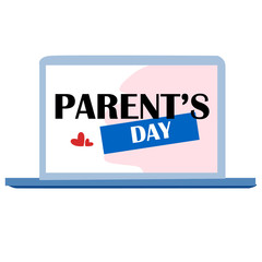 Happy Parents Day Greeting Card Vintage Vector Template Design Background Illustration