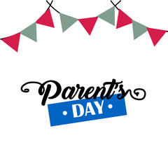 Fototapeta premium Happy Parents Day Greeting Card Vintage Vector Template Design Background Illustration