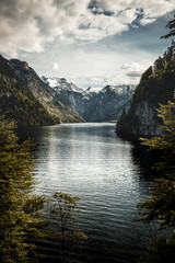 Idyllic alpine lake koenigsee in Berchtesgaden, Bavaria, Germany