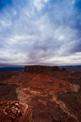 sunset over mesa in canyonlands national park utah