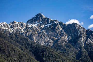 View of snow covered mountain peak