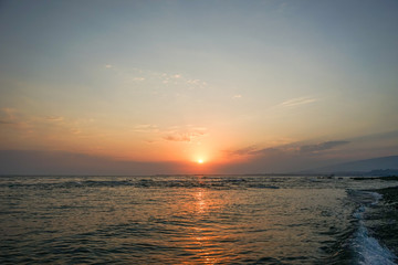 seascape with a magnificent sunset