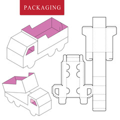 Package template transportation concept.Package Template. Isolated White Retail Mock up.