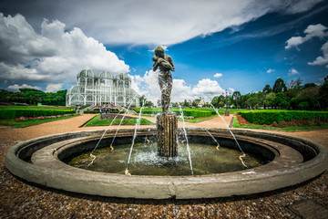 Botanical Garden of Curitiba. Beautiful day with some clouds in the sky. In the image the beautiful...