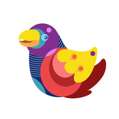 Vector Illustration Colorful Birds and Chicken in Flat Colors. Illustration can Use for Logo, pattern, background, print, fabric, website, landing page and decoration.