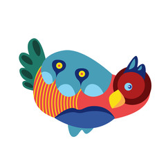 Vector Illustration Colorful Birds and Chicken in Flat Colors. Illustration can Use for Logo, pattern, background, print, fabric, website, landing page and decoration.