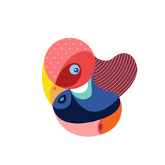 Vector Illustration Colorful Birds and Chicken in Flat Colors. Illustration can Use for Logo, pattern, background, print, fabric, website, landing page and decoration.