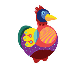 Vector Illustration Colorful Birds and Chicken in Flat Colors. Illustration can Use for Logo, pattern, background, print, fabric, website, landing page and decoration.