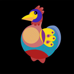 Vector Illustration Colorful Birds and Chicken in Flat Colors. Illustration can Use for Logo, pattern, background, print, fabric, website, landing page and decoration.