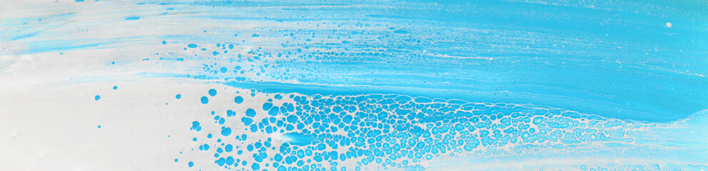 Abstract marbleized effect background. Blue and white creative colors. Beautiful paint. banner