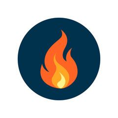 Simple vector flame icon in flat style