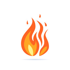 Simple vector flame icon in flat style