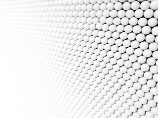 Abstract background texture of 3D Illustration White sphere plastic or Small white ball circle.