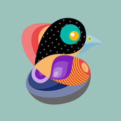 Vector Illustration Colorful Birds and Chicken in Flat Colors. Illustration can Use for Logo, pattern, background, print, fabric, website, landing page and decoration.