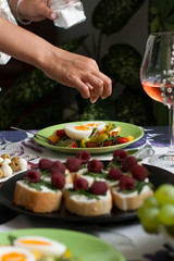 A tasty dinner for two at the restaurant