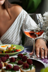 A tasty dinner for two at the restaurant: