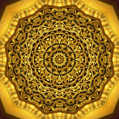 Abstract Golden Forms Pattern, coming from a fractal design,kaleidoscope Photo technique