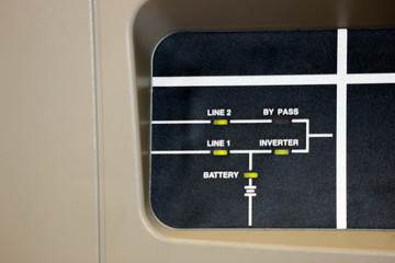 control panel of telecom power equipment closeup