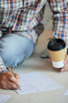 Businessman working with document