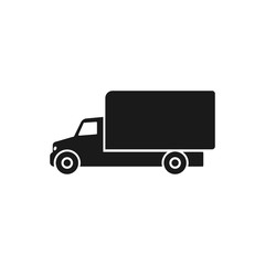 Truck icon vector illustration. Lorry, delivery truck in flat style. Delivery van, service concept.