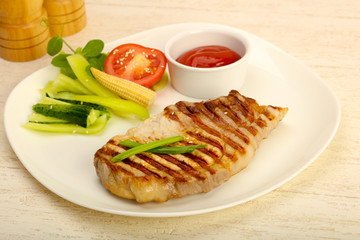 Grilled pork cutlet