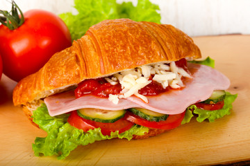 Croissat with ham and cheese