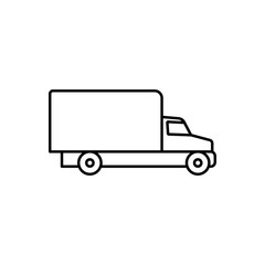 Delivery truck icon. Mini-truck for cargo shipping. Delivery van, line style. Delivery service concept for web and mobile application design.