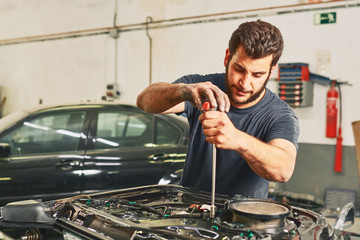 a mechanic working
