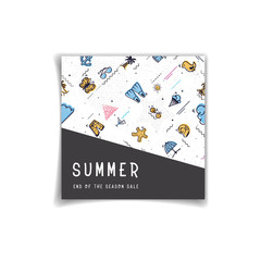Summer sale banners decorate with memphis design