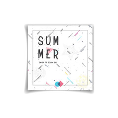 Summer sale banners decorate with memphis design