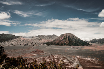 Volcano Bromo and volcano Batok