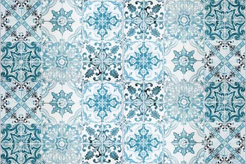 Aluminium Prints Portugal ceramic tiles Vintage ceramic tiles wall decoration.Turkish ceramic tiles wall background