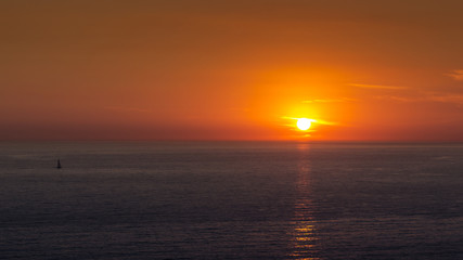 Simple and beautiful sunset in the Mediterranean Sea