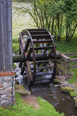 18th century watermill in heritage park in Olsztynek town of Olsztyn County in Warmia-Mazury Province, Poland