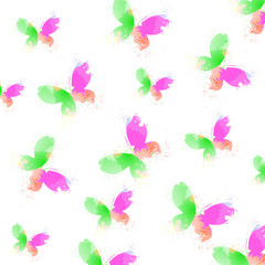 Background butterflies vector. Set of grunge brush strokes.Color design elements.