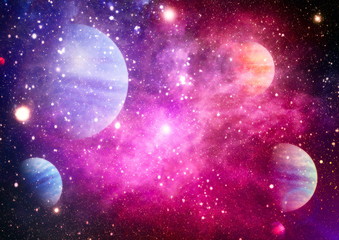 Futuristic abstract space background. Night sky with stars and nebula. Elements of this image...