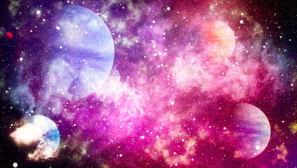 Futuristic abstract space background. Night sky with stars and nebula. Elements of this image...