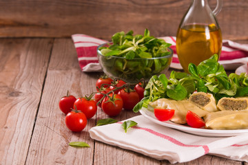 Maultaschen - swabian filled pasta ( ravioli ).