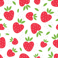 Fototapeta na wymiar Strawberry seamless pattern in cartoon style.