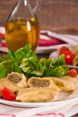 Maultaschen - swabian filled pasta ( ravioli ).