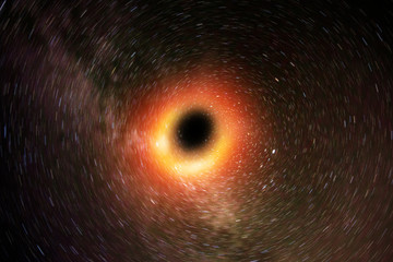 black hole in deep space sucking stars from galaxy in universe astronomy science background aerial...