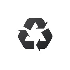 Recycle sign three arrow triangle icon. Reuse or reduce symbol. vector illustration isolated on white background.