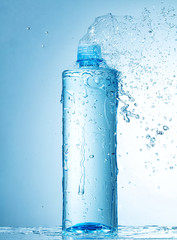 close up of water bottle
