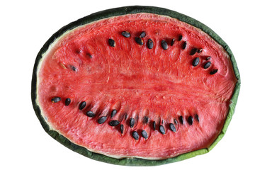 Old dried (spoiled) watermelon isolated on white background