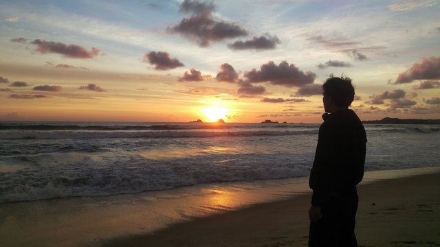 silhouette of man at sunset Aceh