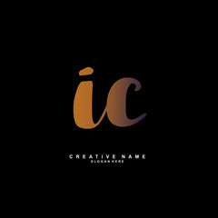 I C IC Initial logo template vector. Letter logo concept