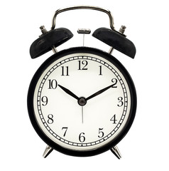 Alarm clock isolated on a white background with clipping path